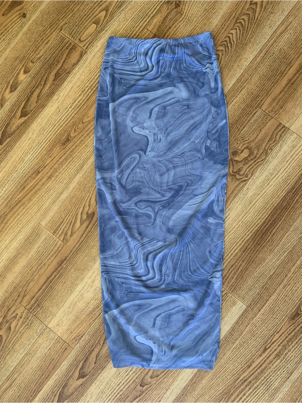 naked wardrobe Blue Swirl Midi Skirt